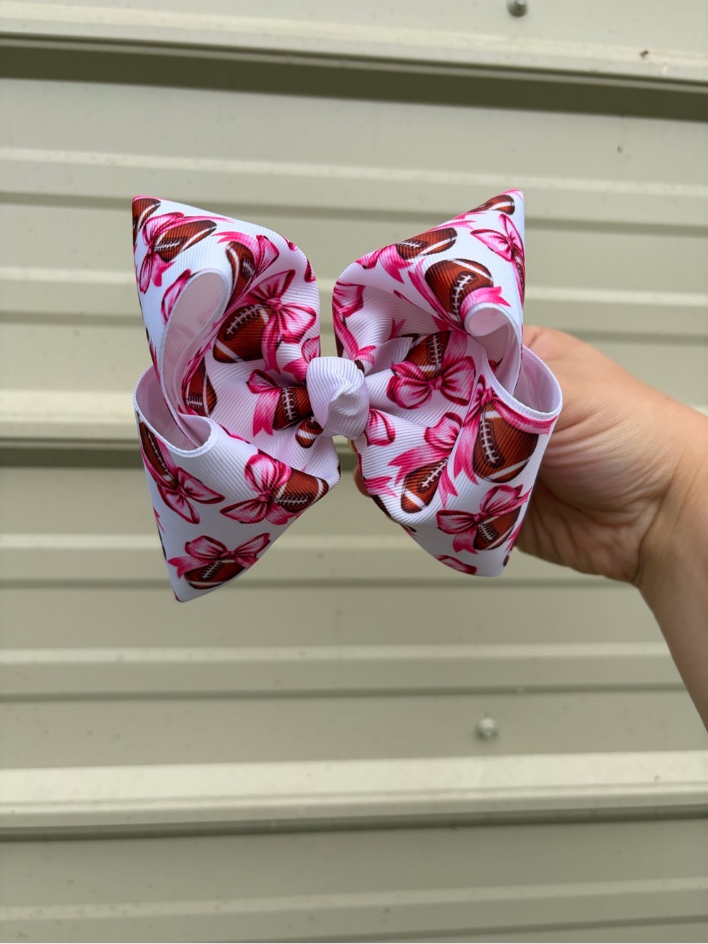 5 Inch Boutique Girls Football Themed Bow